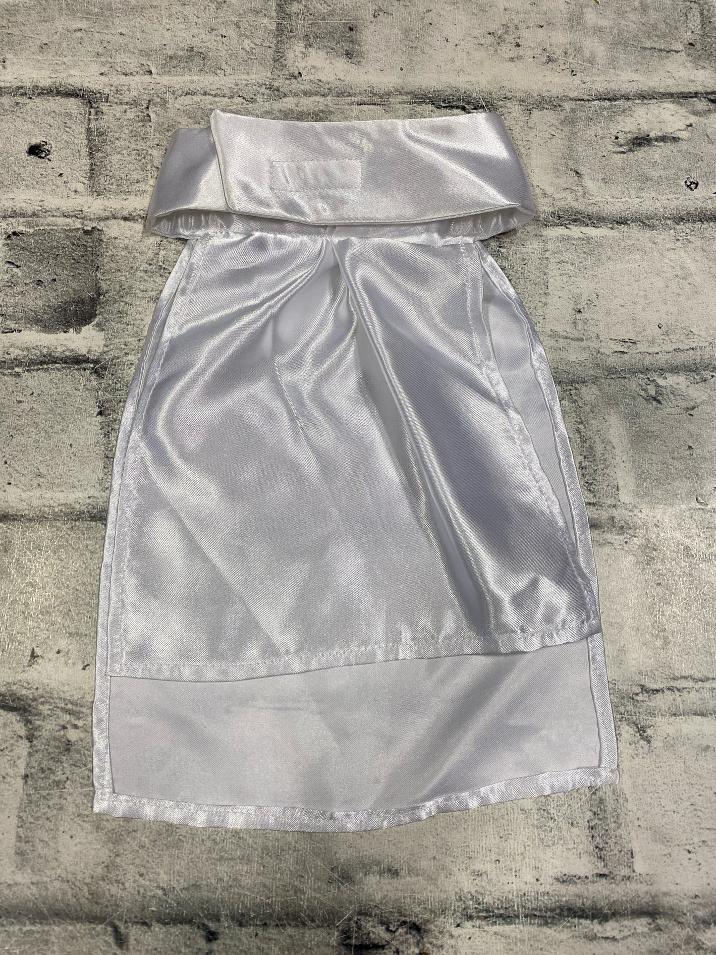 Klip Klop Kreations Stock Tie White w/ Grey Accents