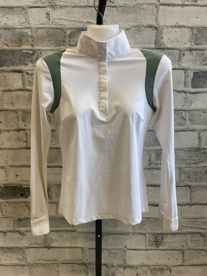 Cavalleria Toscana LS Show Shirt White/Green XS