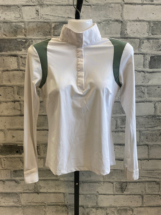Cavalleria Toscana LS Show Shirt White/Green XS