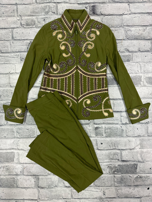 Showmanship Set - Diane Olsen Green Jacket + 2 Pr Pants