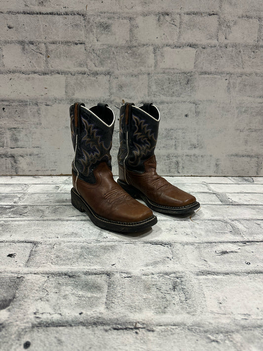 Old West Square Toe Cowboy Boots Grey/Purple13D