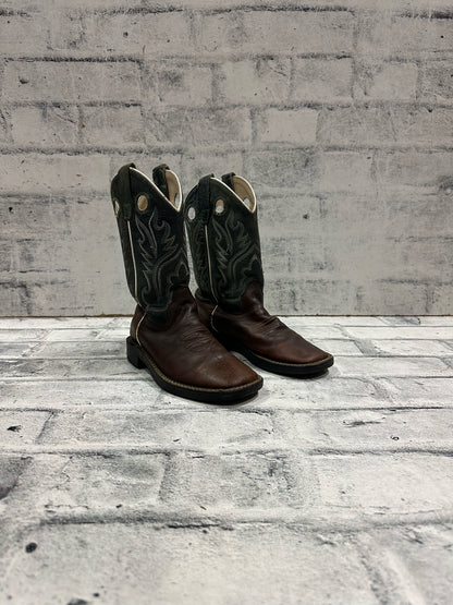Old West Square Toe Cowboy Boots Sage 3D