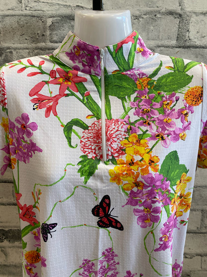 Ibkul SS Sun Shirt Flowers & Butterflys S