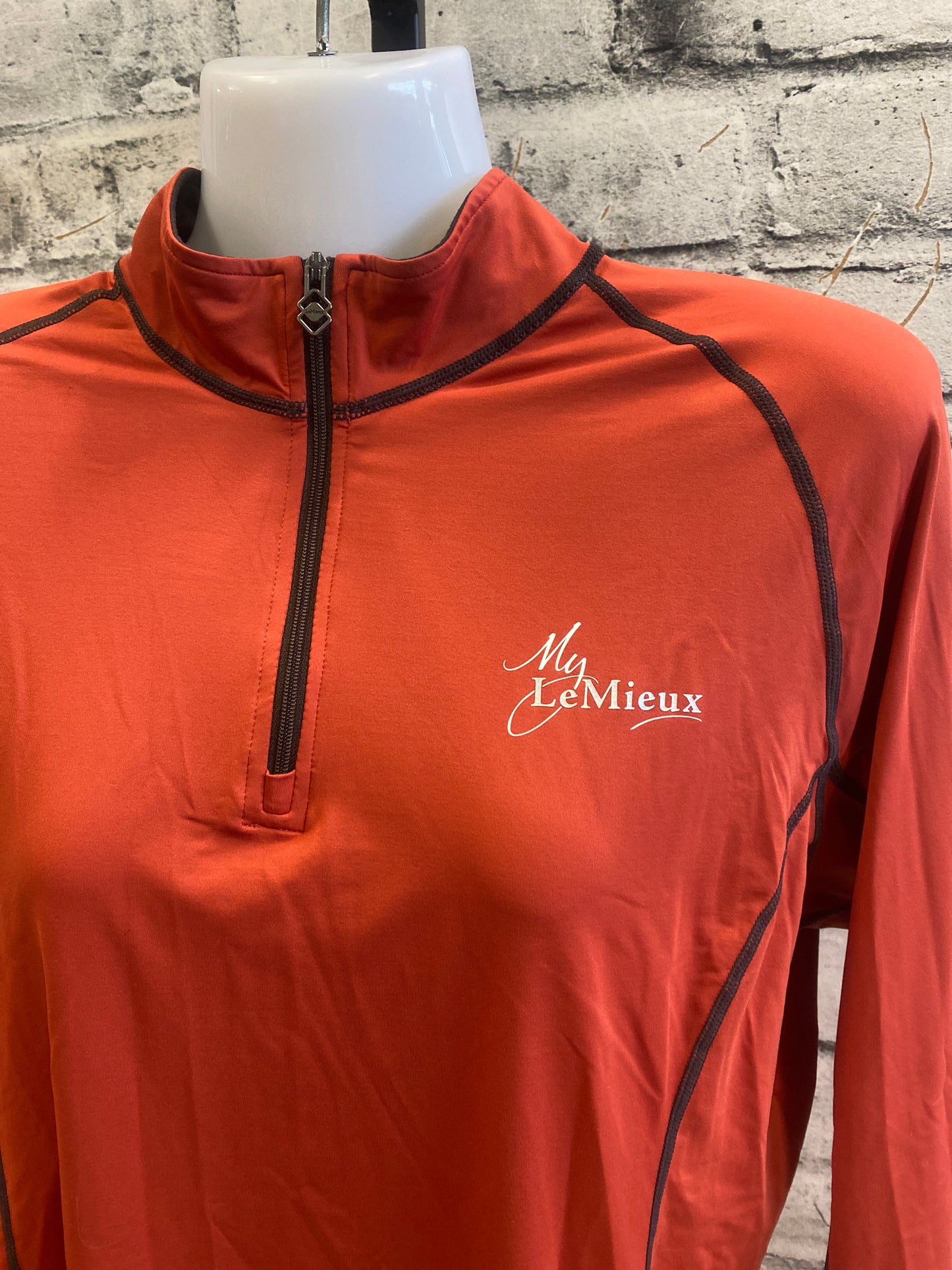 LeMieux 1/4 Zip Base Layer Burnt Orange L