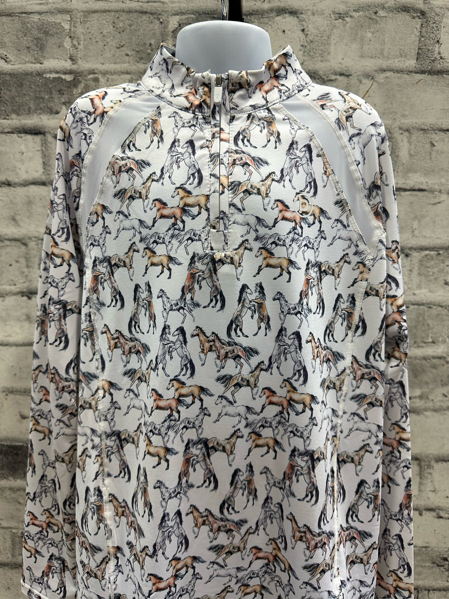 Dublin LS Sun Shirt Horse Print Children's 12