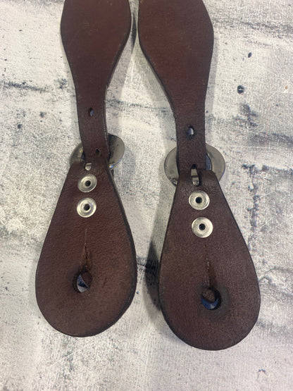 Basketweave Ladies Spur Straps Brown