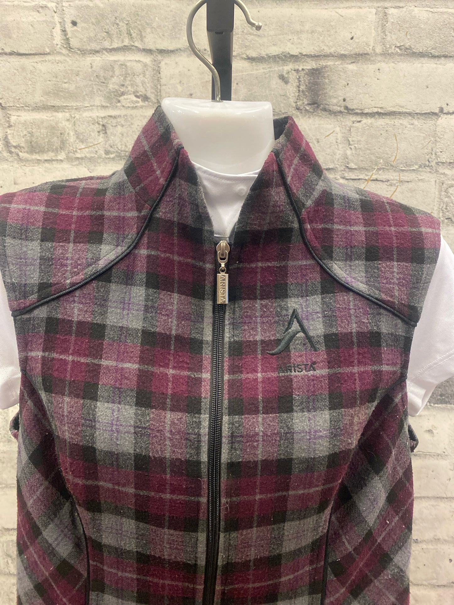 Arista Vest Purple Plaid M