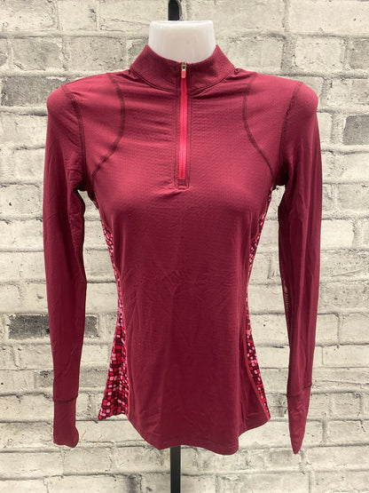 Noble Outfitters LS 1/4 Zip Shirt Burgundy & Pink XS