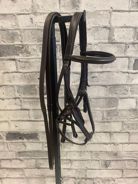 Stubben Fancy Stitched Figure 8 Bridle + Reins Brown F