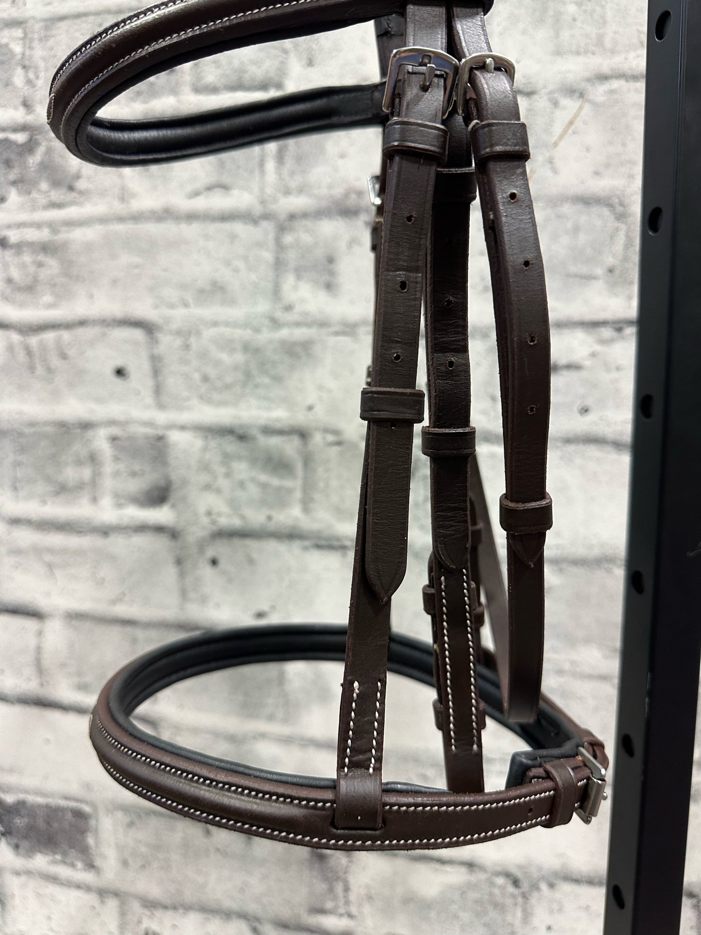 Mondega Padded Fancy Stitch Bridle Brown Cob + Reins