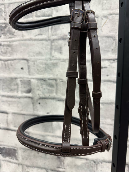 Mondega Padded Fancy Stitch Bridle Brown Cob + Reins