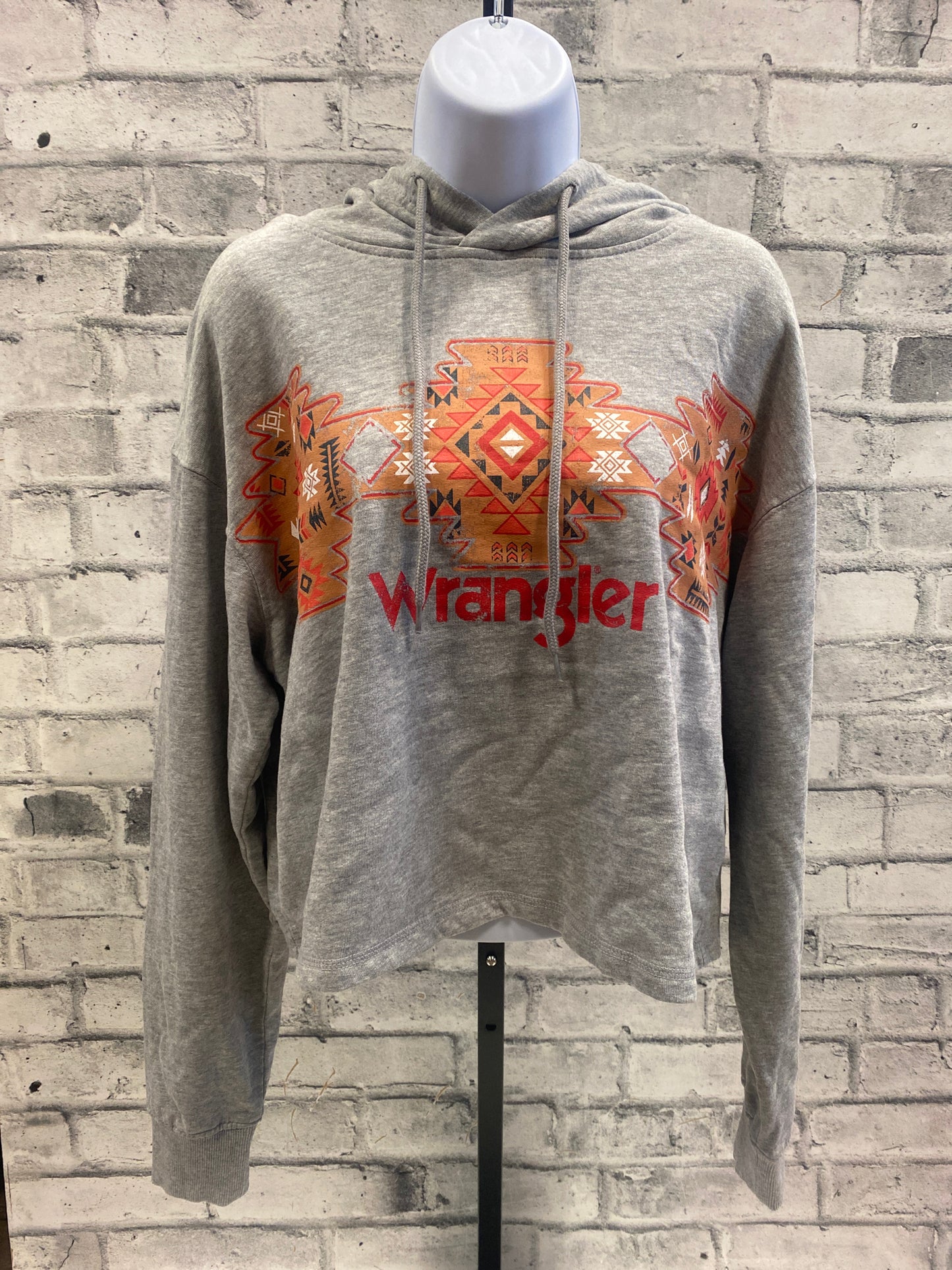 Wrangler Retro Cropped Hoodie Grey S NEW