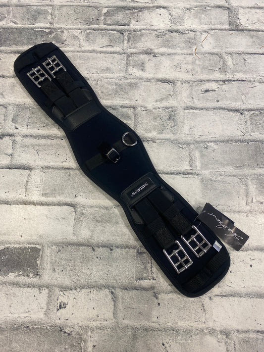 22" Shedrow Memory Foam Dressage Girth Black NEW