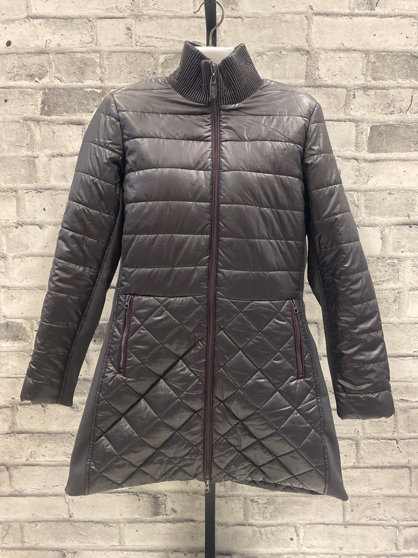 Cavalli Puri Quilted Puffy Riding Jacket Eggplant M