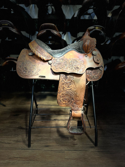 15" Tex Tan Herford Brand Trail Saddle - Semi QH (6" Gullet)