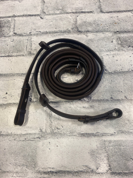 Kris Rubber Reins Brown