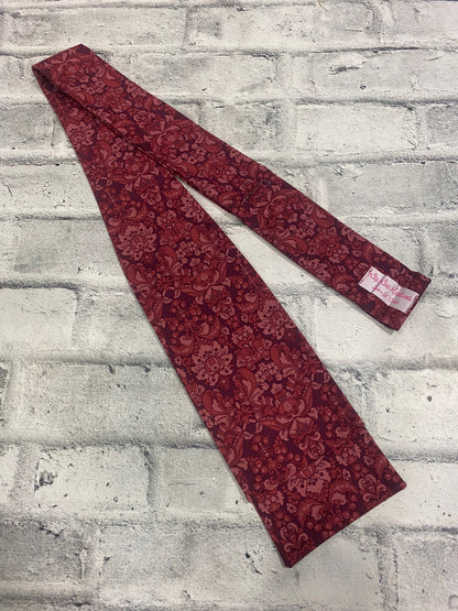 Klip Klop Kreations Four Fold Stock Tie - Burgundy & Red Ornate Pattern