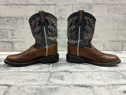 Old West Square Toe Cowboy Boots Grey/Purple13D