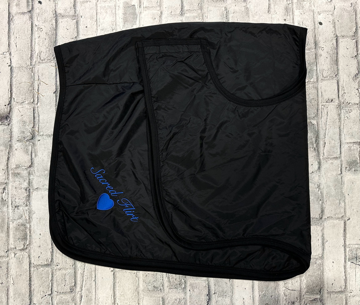 Waterproof Quarter Sheet Black Embroidered L