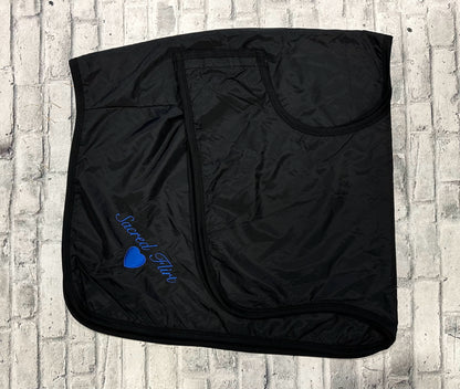 Waterproof Quarter Sheet Black Embroidered L