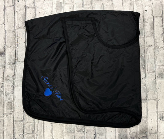 Waterproof Quarter Sheet Black Embroidered L
