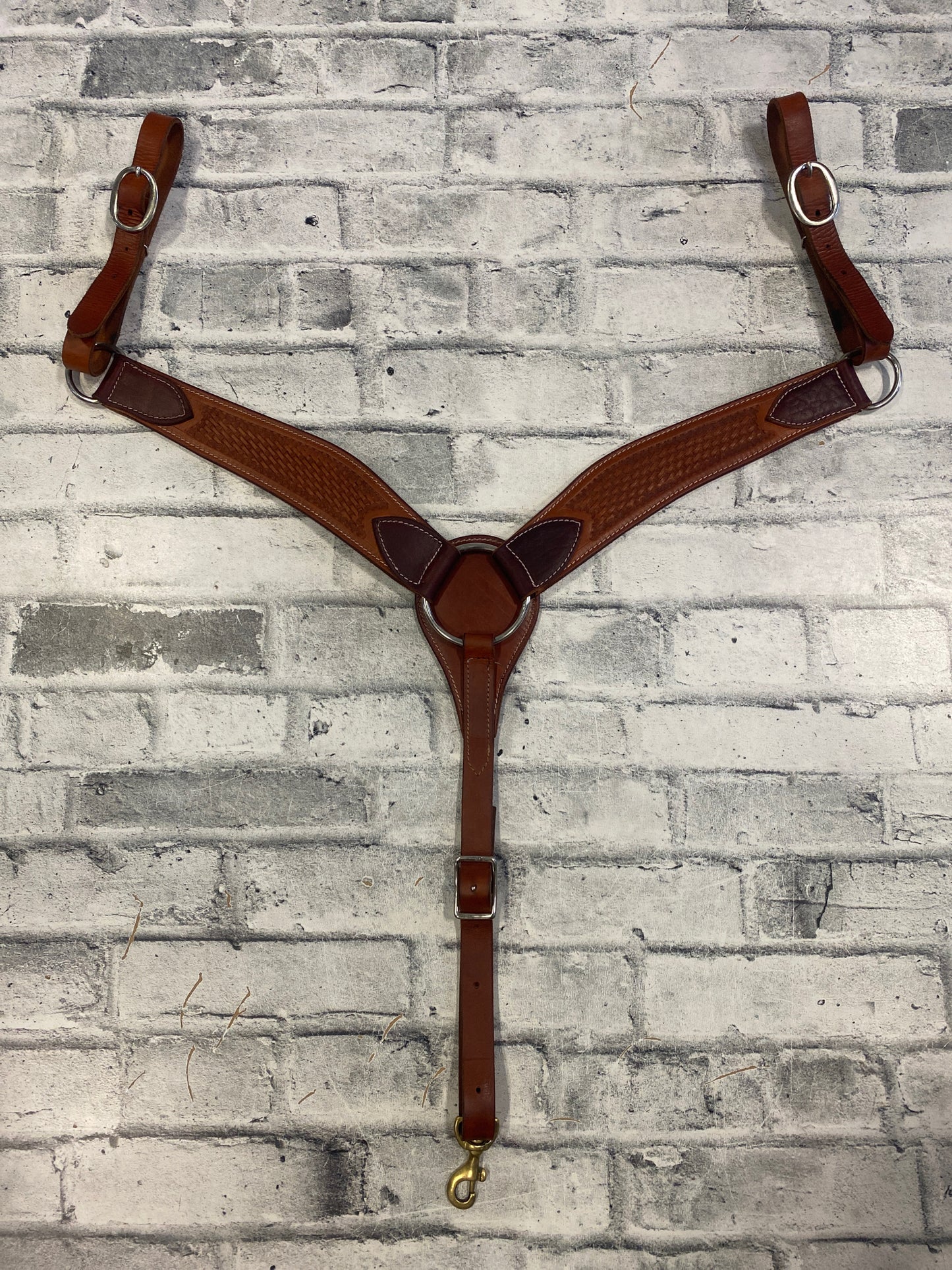 Basketweave Breast Collar Medium Oil