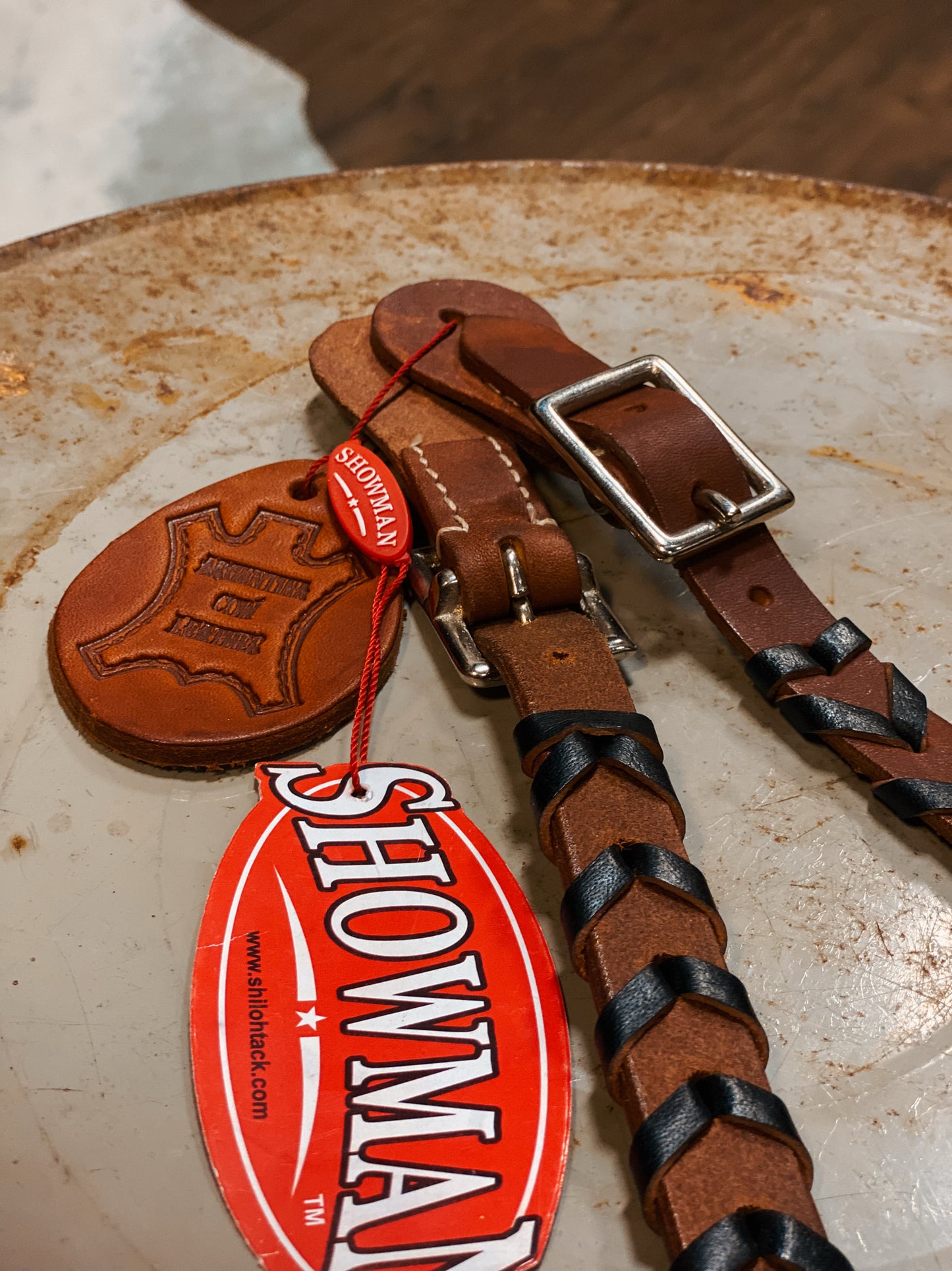 Showman Laced Leather Spur Straps