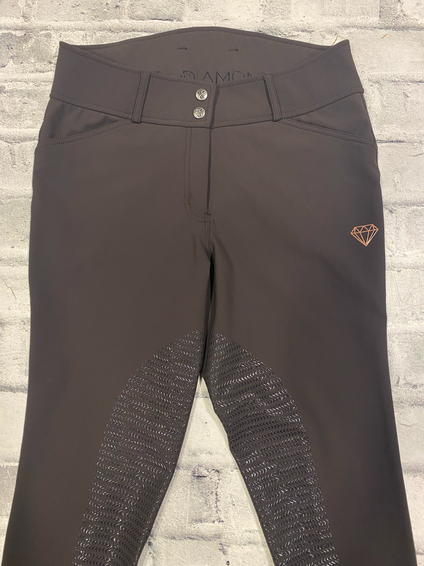 Elation Diamond Silicon Grip KP Breeches Brown 30R