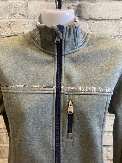 BR Zip Up Sweater Grey/Sequin M