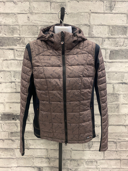 Kerrits Puffer Jacket Brown Horse Print S