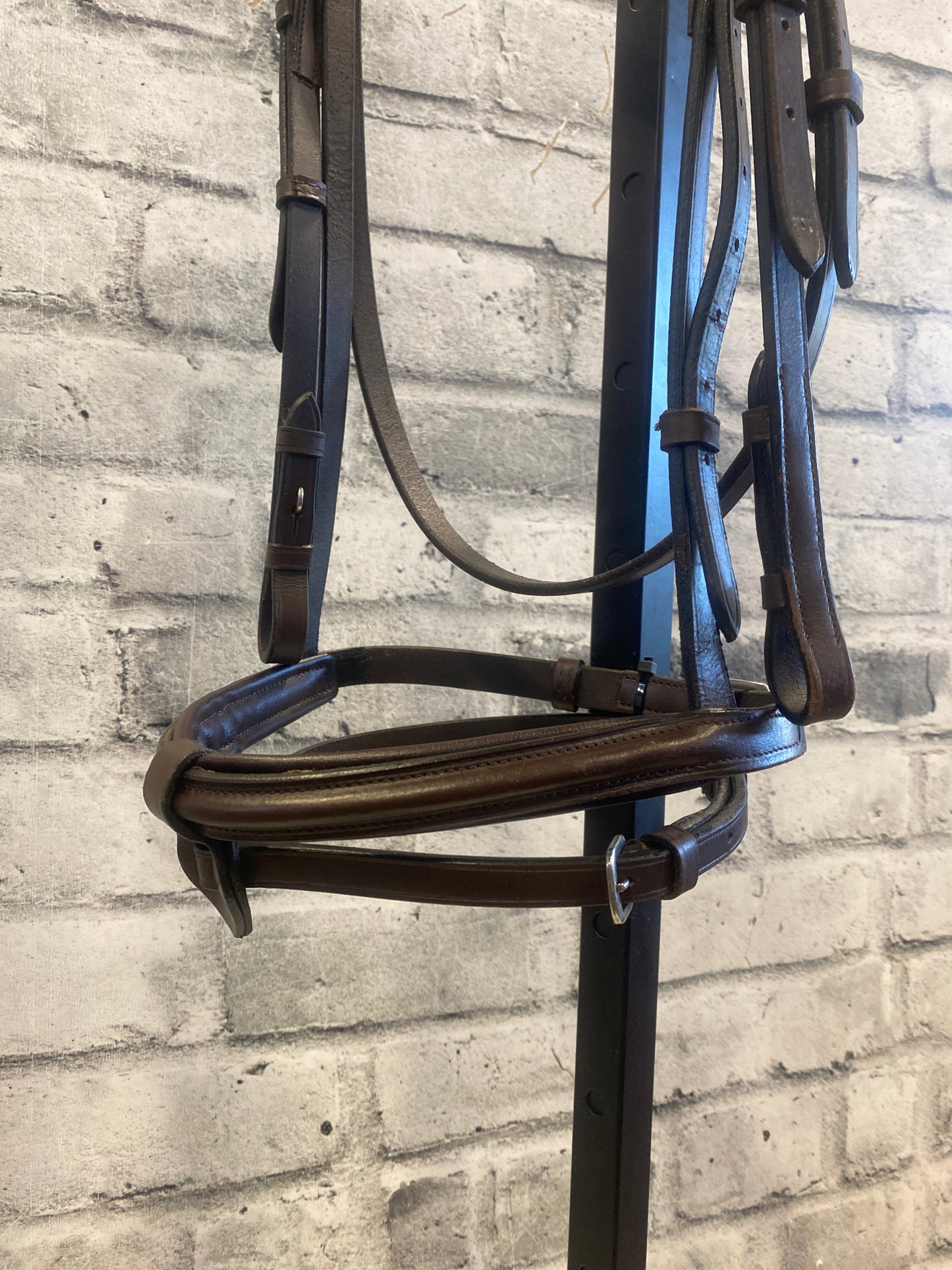 Raised Leather Flash Bridle w Removable Padding Brown F