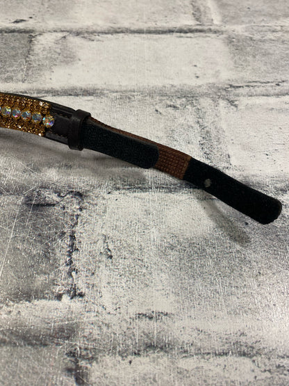 16" U Shaped Browband Brown/Gold