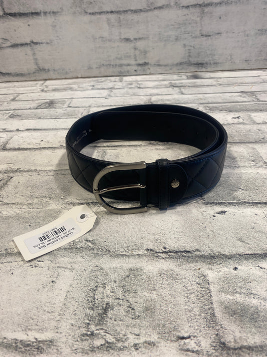 Tailored Sportsman Quilted Leather Belt Black 36 NEW