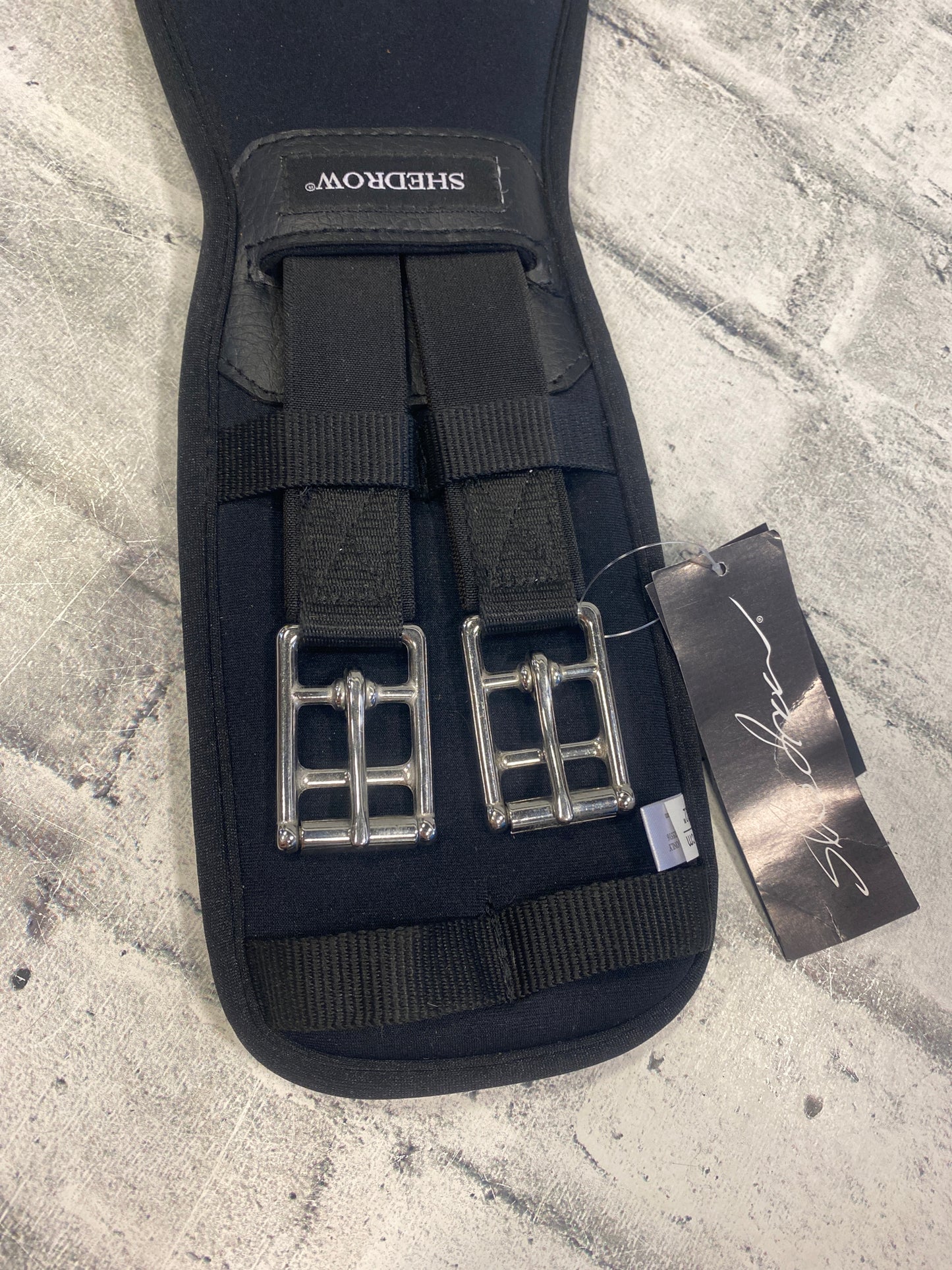 22" Shedrow Memory Foam Dressage Girth Black NEW