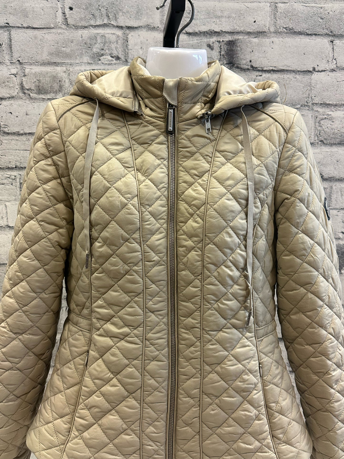 Asmar Quilted Lined Zip Up Jacket Beige M