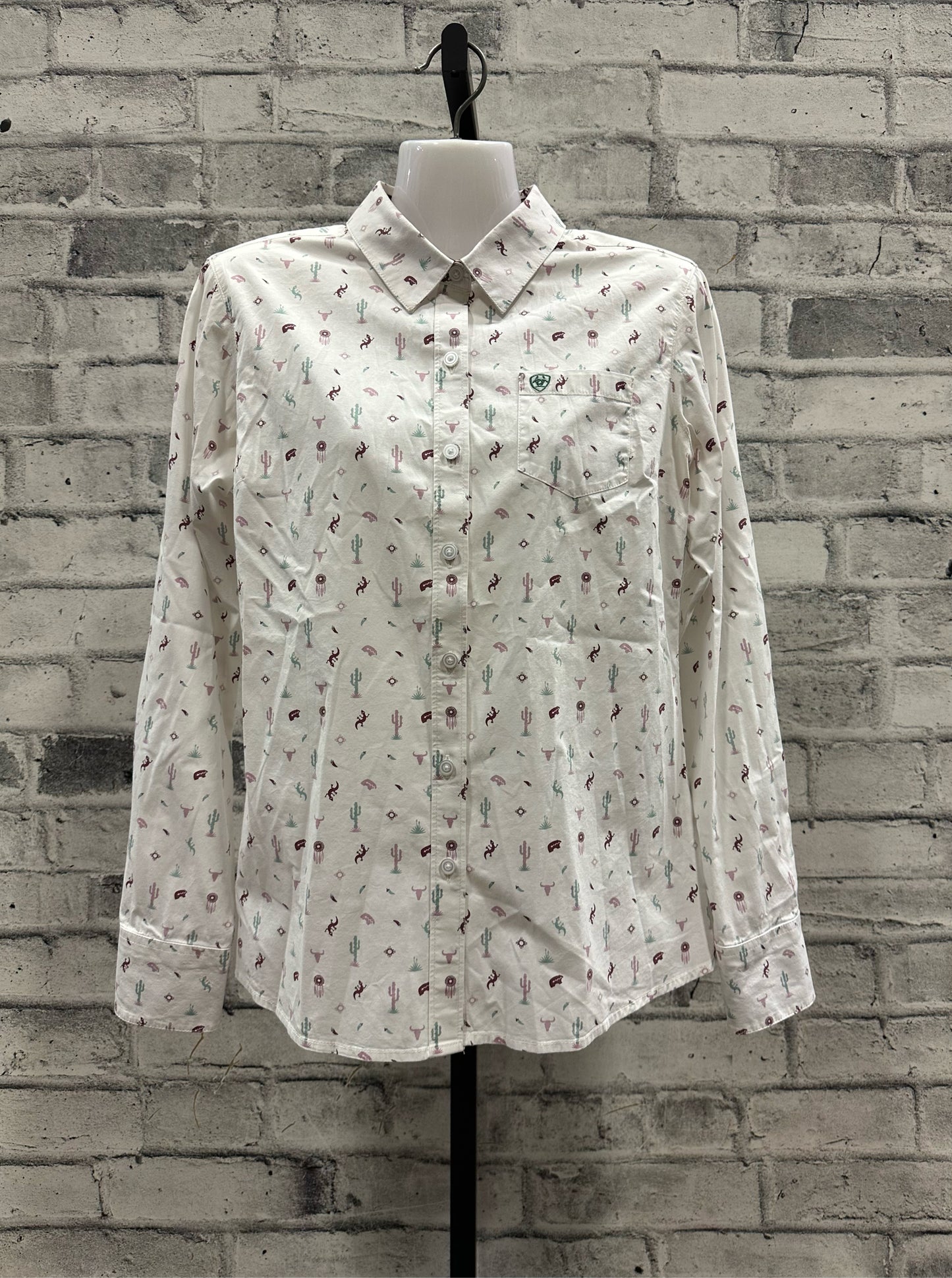 Ariat Button Up Show Shirt White/Multi M