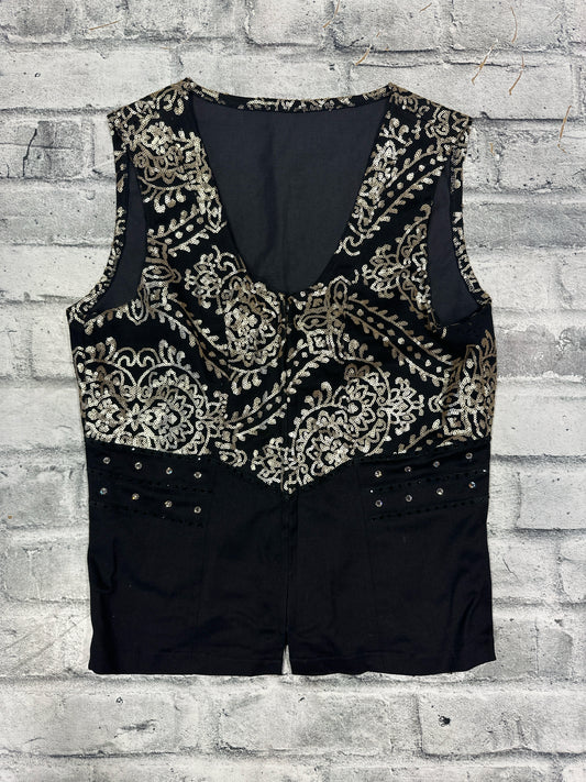 Western Show Vest Black/Gold L