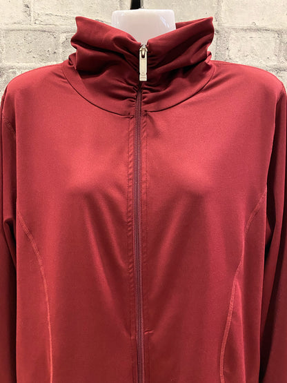 Asmar Zip Up Sweater Cranberry XL