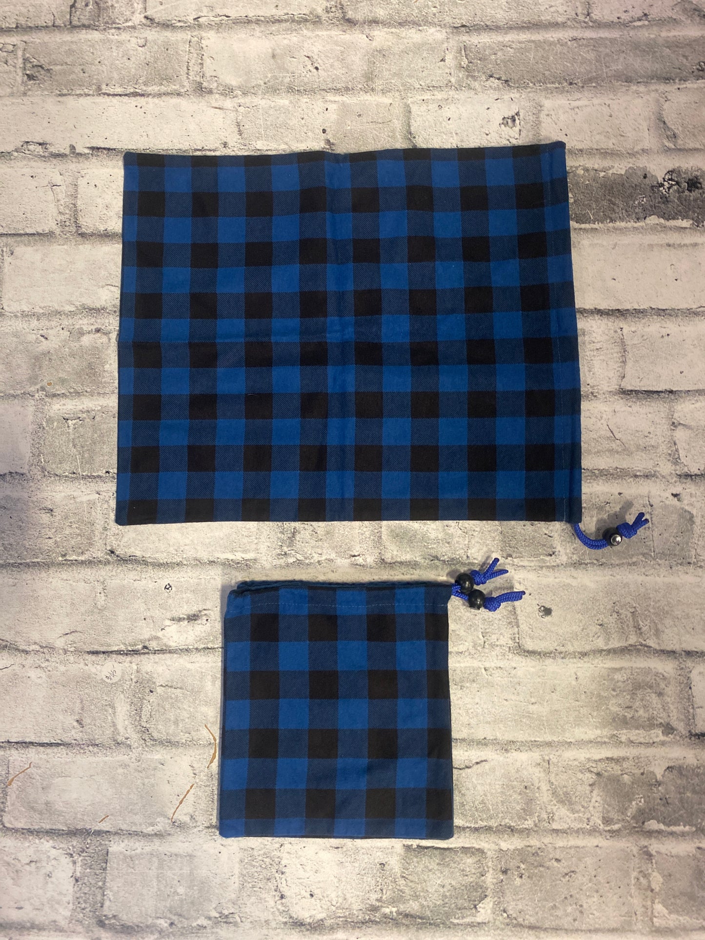 Klip Klop Kreations Helmet Bag + Stirrup Covers - Blue Plaid