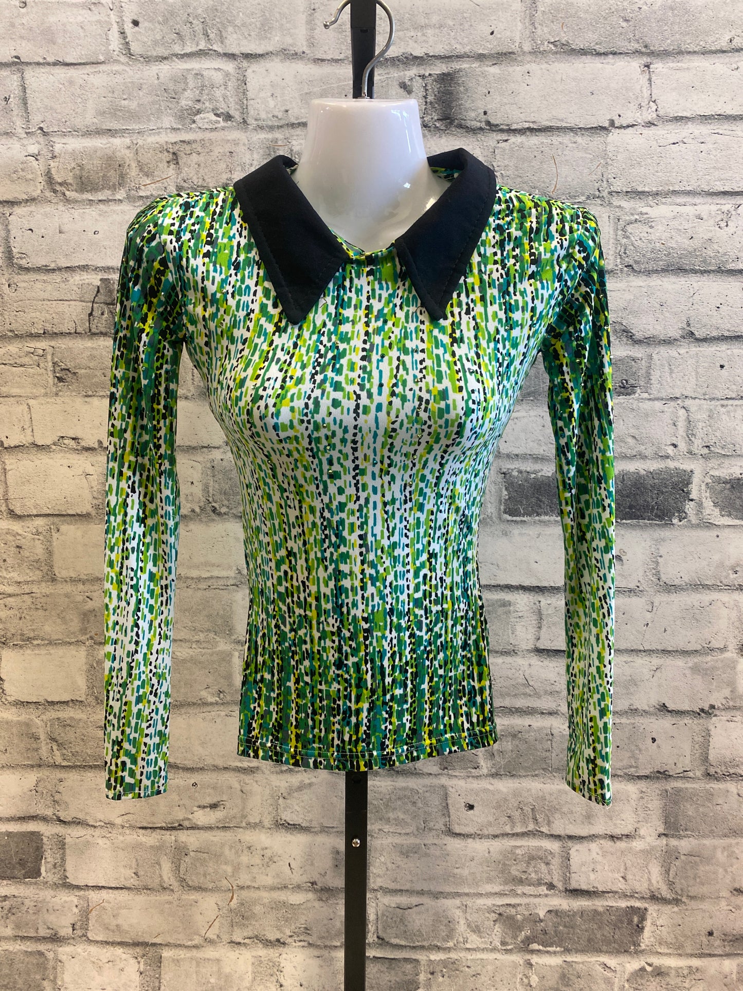 Western Show Shirt Green Multi/Black Youth L