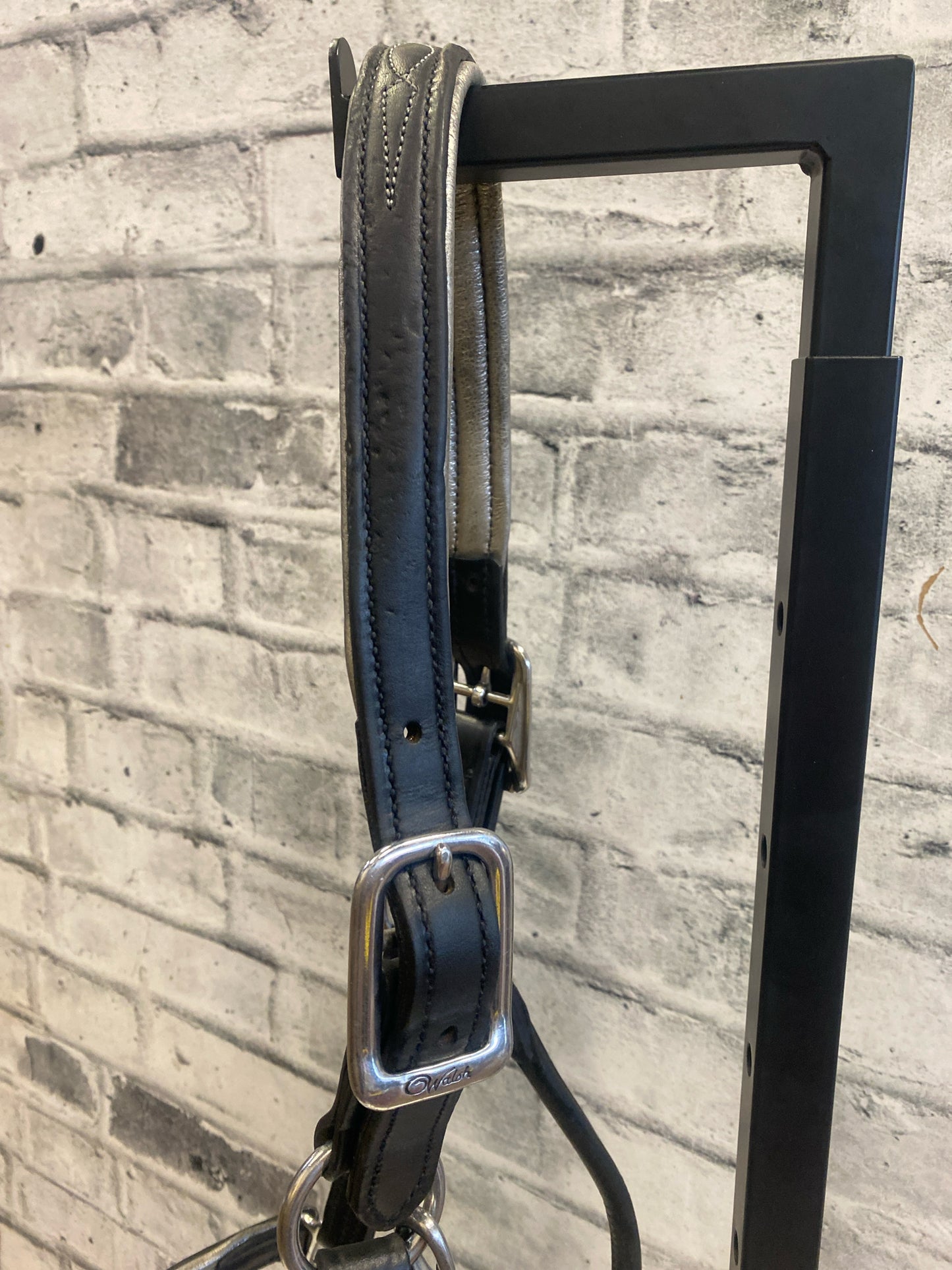 Walsh Fancy Stitch Black & Silver Leather Halter 8 (WB)