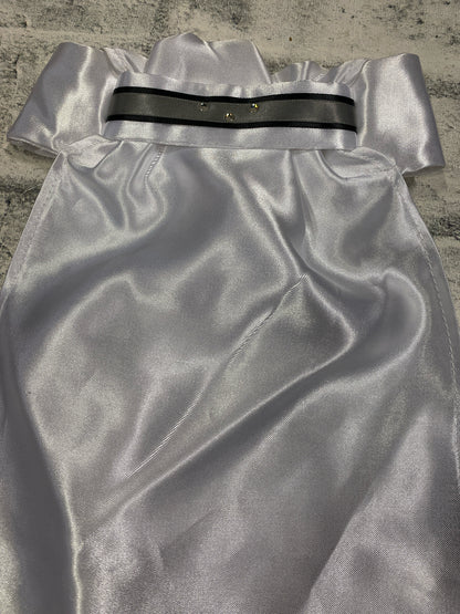 Klip Klop Kreations Stock Tie White w/ Grey Accents