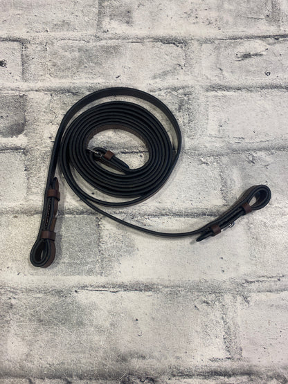 Val du Bois Leather Curb Reins Brown