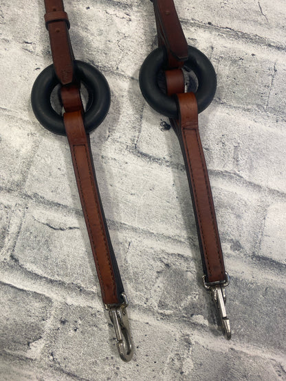 Tory Leather Side Reins w/ Donuts XL