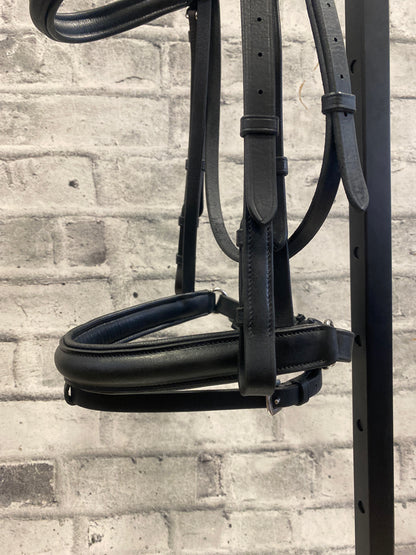 Dressage Bridle w/Crank Noseband w/Reins Black F