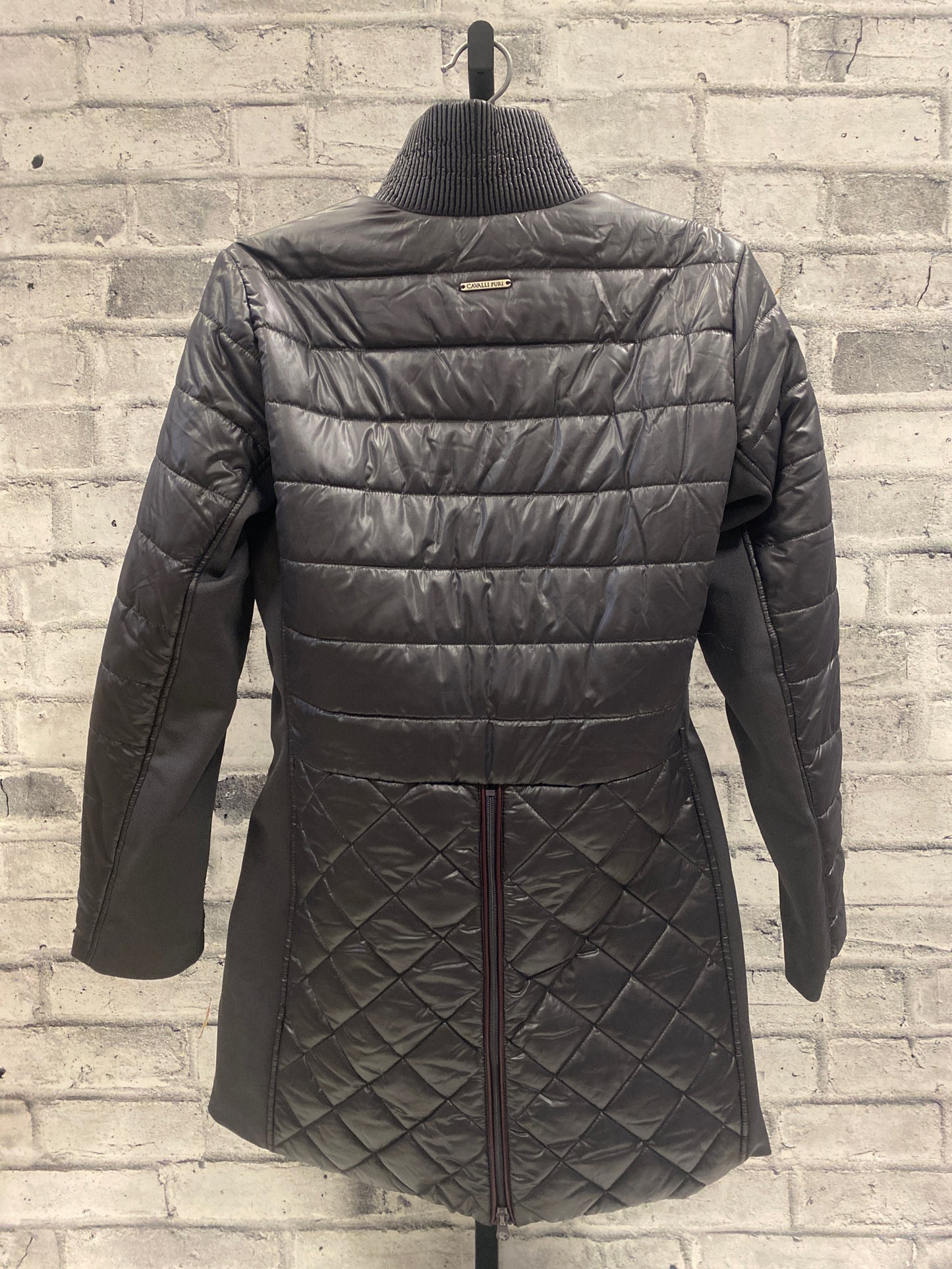 Cavalli Puri Quilted Puffy Riding Jacket Eggplant M