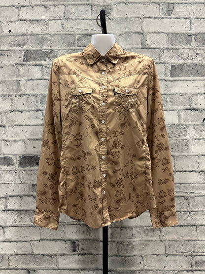 Hooey Button Up Show Shirt Tan Floral M