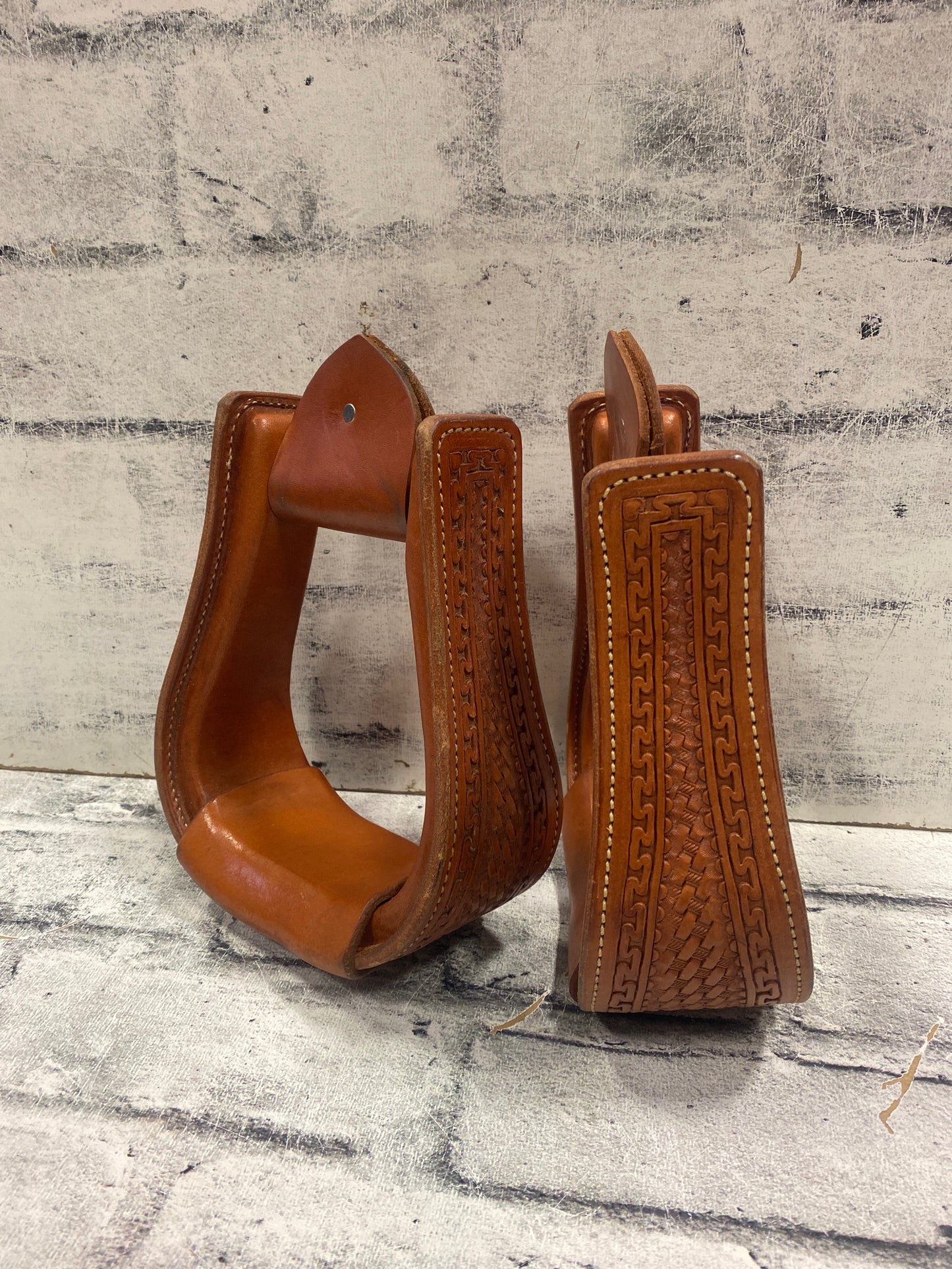 Basketweave Leather Stirrups