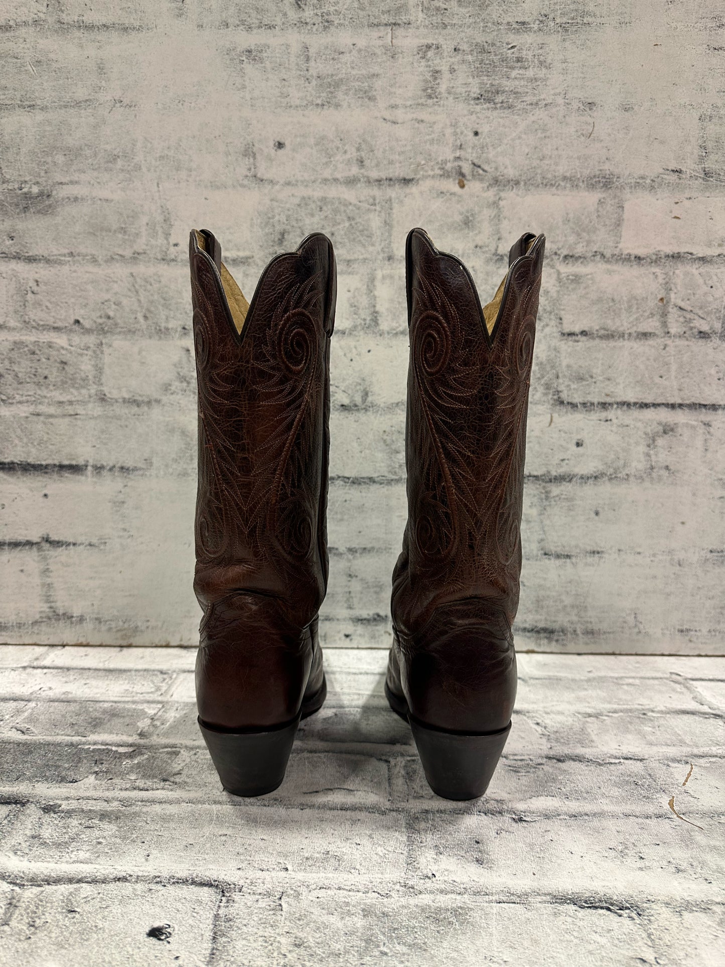 Justin Pointed Toe Cowboy Boots Brown 10C