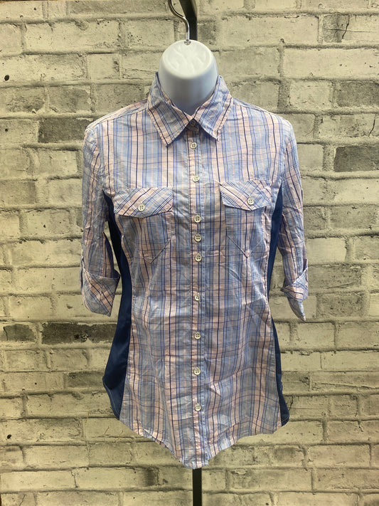 Goode Rider SS Button Down Plaid/Navy XS